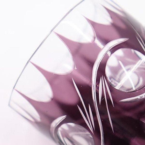 紫切子 レトロ硝子 コップ 昭和レトロ ウランガラス Amazon | oYJ 紫被せ切子ウランガラスコップ 6客 170ml