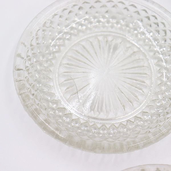 プレスガラスレース豆皿 - ANTIQUE LEAVES