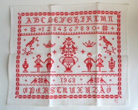 スウェーデン、ハンド刺繍の壁掛けの画像