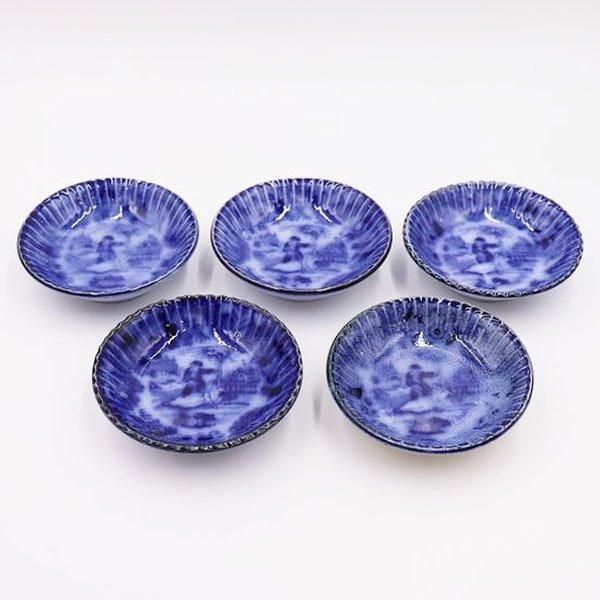 道八　阿蘭陀写し　八角菓子　江戸時代　オランダ風　皿　菓子器　箱付　Q1755 道八 阿蘭陀写し 八角菓子 江戸時代 オランダ風 皿 菓子器 箱付