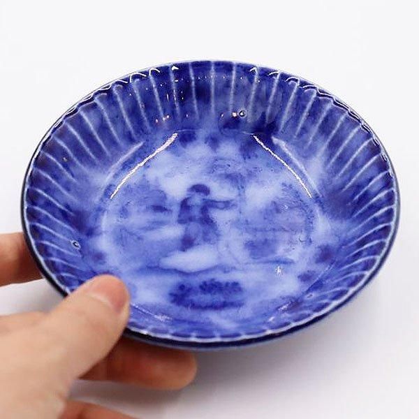 道八　阿蘭陀写し　八角菓子　江戸時代　オランダ風　皿　菓子器　箱付　Q1755 道八 阿蘭陀写し 八角菓子 江戸時代 オランダ風 皿 菓子器 箱付