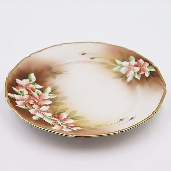 オールドノリタケ カトレア文大型角皿 プレート 金彩 盛上 コバルト 29.5㎝ オールドノリタケ カトレア文大型角皿 プレート 金彩 盛上