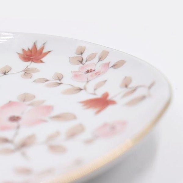 アンティーク ナルミ 昭和レトロ ケーキ皿 ピンク小花