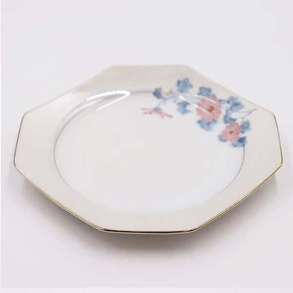 大正時代の上品なノリタケケーキ皿 小菊とピンクの花