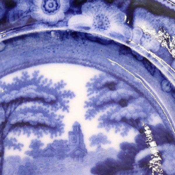 アンティーク湖畔描きオランダ製中皿 1910年頃