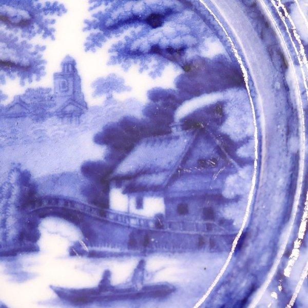 アンティーク湖畔描きオランダ製中皿 1910年頃