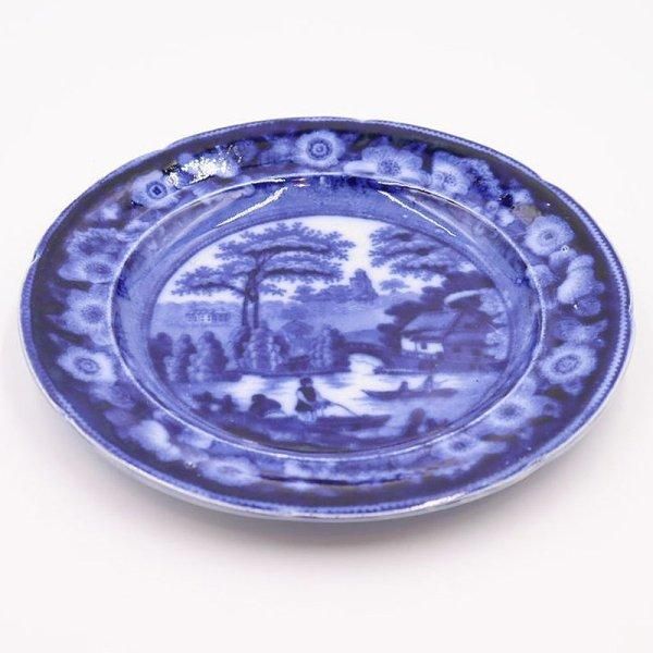アンティーク湖畔描きオランダ製中皿 1910年頃