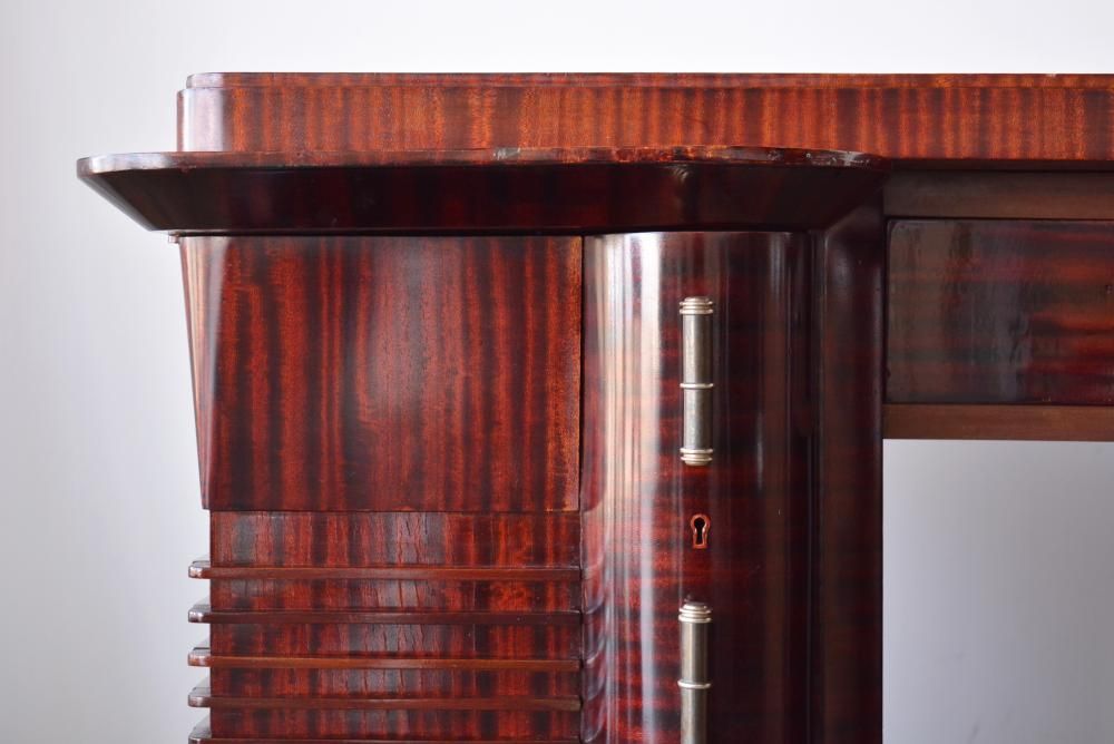 重厚マホガニー製対面デスク｜英国1950年代アンティーク