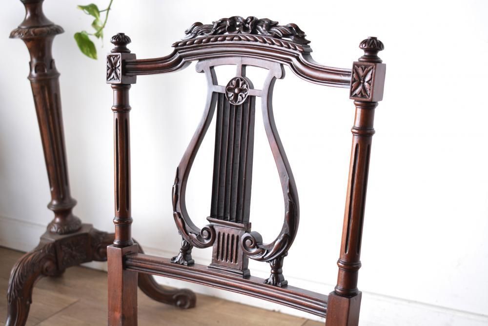 1880年代 英国製ローチェア｜ヴィクトリアン透かし彫り椅子