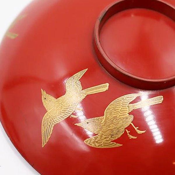 朱金蒔絵の杯 2個セット 骨董美術品 骨董品 金蒔絵花鳥図朱菓子椀 10客