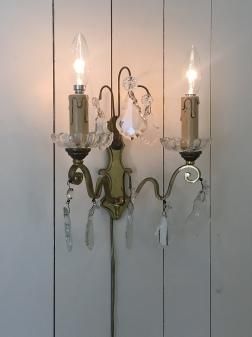 フランス　アンティーク　オパリンガラス　ウォールランプ　レア アンティークランプシェード フランス オパリンガラス