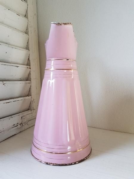 アンティークフランスホーローピンク 土日日曜日お値下げアンティークフランスホーローファウンテンピンク