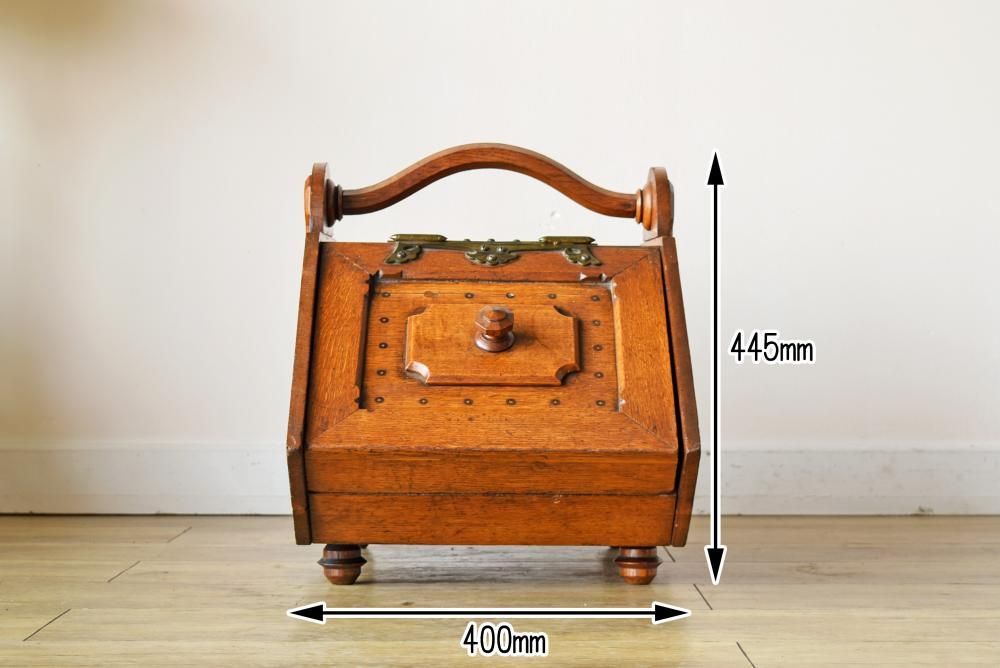 英国製1930年代のオーク製コールボックス｜重厚感ある家具