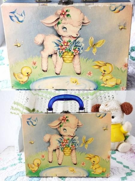 ヴィンテージドールトランクひつじ - ANTIQUE LEAVES