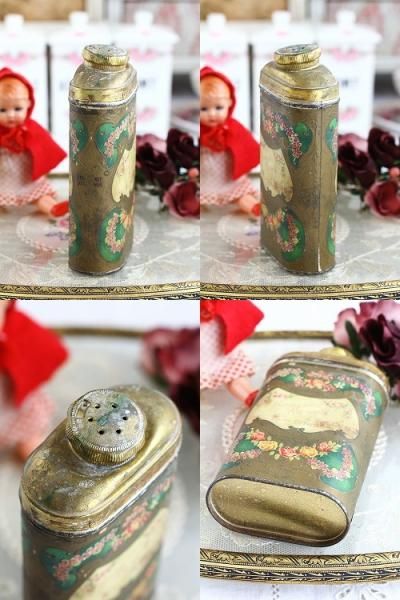 アンティークタルカムパウダー缶ローズ - アンティークモール＆蚤の市