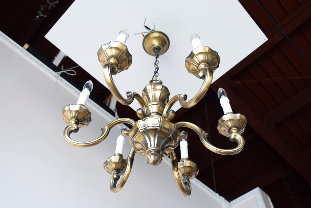 シャンデリア 6灯 アンティーク 真鍮 インテリア ビンテージ