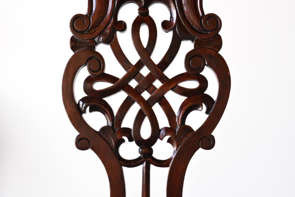 英国　アンティーク調 チッペンデール マホガニー アームチェア ヴィンテージ 英国アンティーク チッペンデール リプロダクト マホガニー 子供