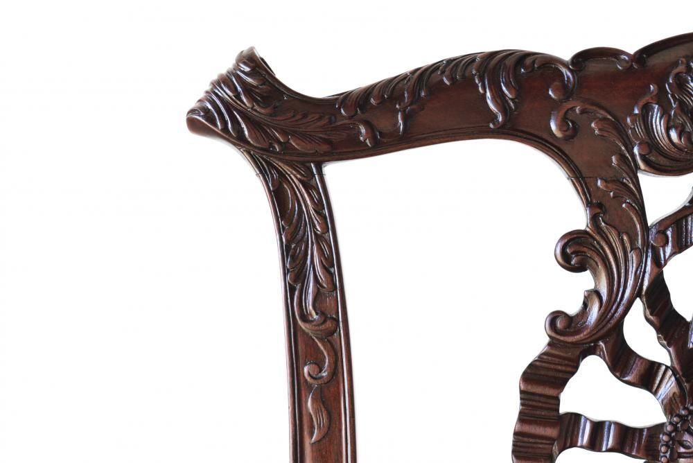 英国　アンティーク調 チッペンデール マホガニー アームチェア ヴィンテージ 英国 アンティーク調 チッペンデール マホガニー アームチェア