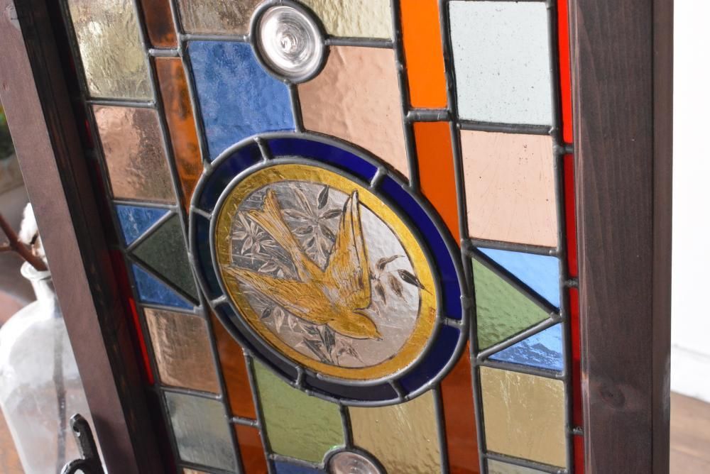 アンティーク 絵付けステンドグラス 1880年頃 イギリス製