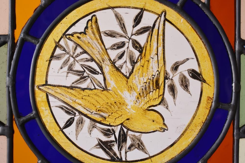 アンティーク 絵付けステンドグラス 1880年頃 イギリス製