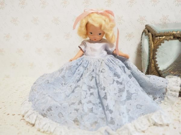 ナンシー・アン 「ストーリーブックドール」 ビスク 水色レース