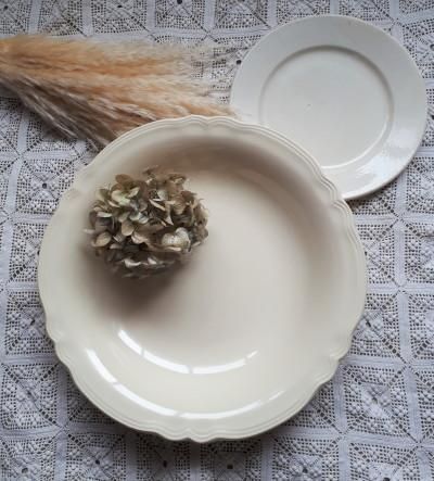 サルグミンヌ 花リム 大きな深皿 - ANTIQUE LEAVES サルグミンヌ 花リム 大きな深皿 - ANTIQUE LEAVES