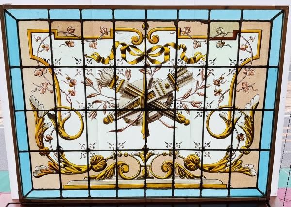 弓矢のステンドグラス - ANTIQUE LEAVES