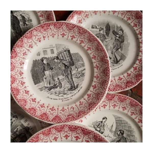 サルグミンヌ　リギ　デザートプレート　フランスアンティーク サルグミンヌ リギ デザートプレート フランスアンティーク