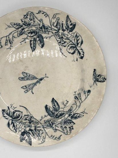 フランス アンティークプレート トンボ柄 - ANTIQUE LEAVES フランス アンティークプレート トンボ柄 - ANTIQUE LEAVES