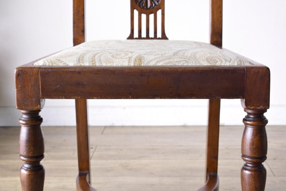 L3705-206-2 英国アンティーク エドワーディアン 布張りチェア L3705