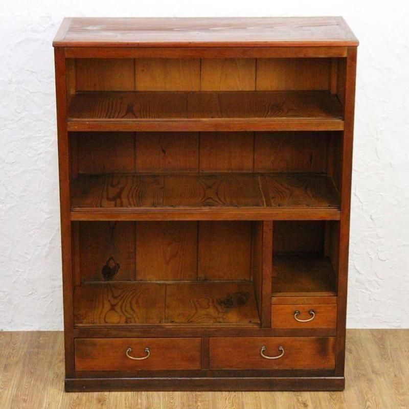 昭和レトロ　アンティーク　古道具　キャビネット　本棚　食器棚 Amazon.co.jp: レトロポップオレンジ食器棚キャビネット本棚飾り棚昭和