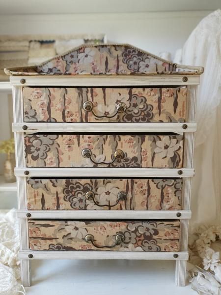 【オンラインショップ】 アンティークカルトナージュドロワー - ANTIQUE LEAVES アンティーク雑貨