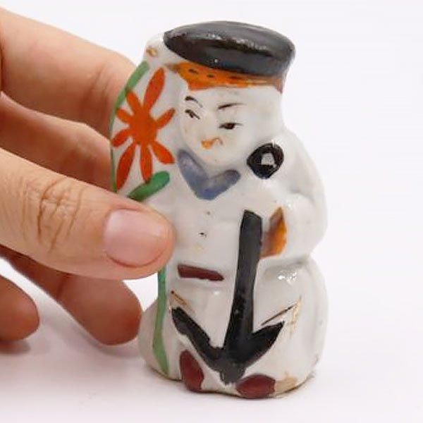 【レトロ】 海上自衛隊 陶器人形 ハンドペイント 陶器人形 水兵 日本海軍 ミニアンティーク