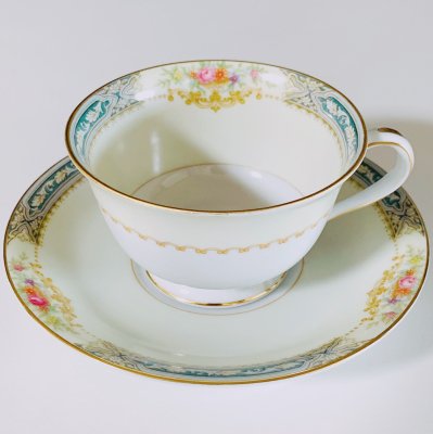 Old Noritake cup & saucer (rose china mark)の画像