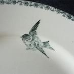 Émile Bourgeois Grand Dépôt décorFleurs Oiseau Papillongrand plat rond