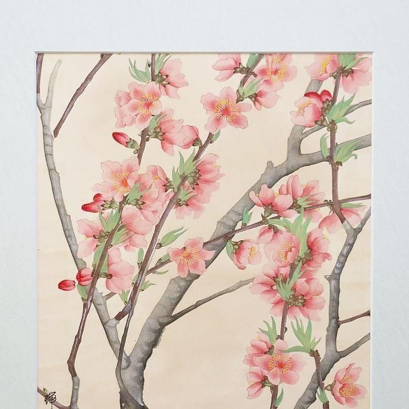 アンティーク絵画 1940年代のアンティーク 絵画（ピンク）(m-421-z)｜アンティーク雑貨