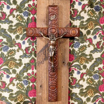 ベルギー 木製十字架 オブジェ /708の画像