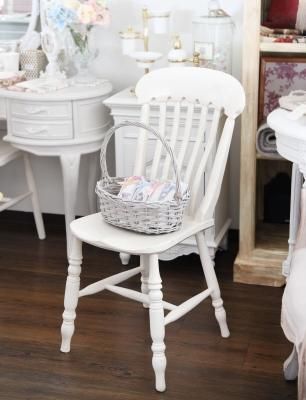 Vintage White Comb Back Chair