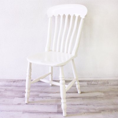 Vintage White Comb Back Chair