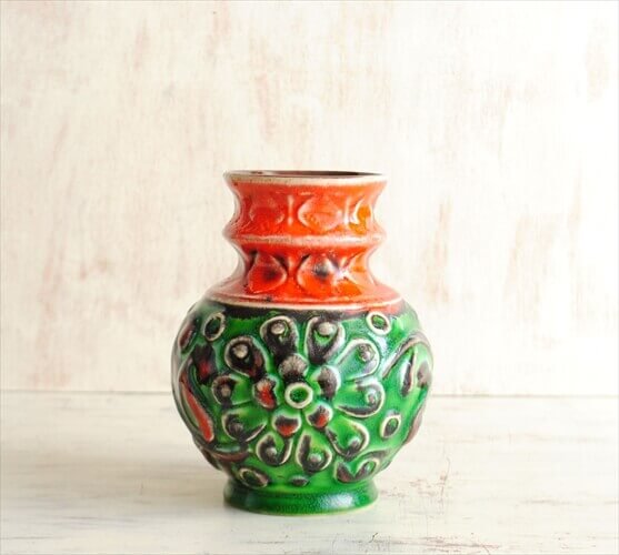 西ドイツ製 ヴィンテージ Bay Keramik 陶器の花瓶 花器 一輪挿し 