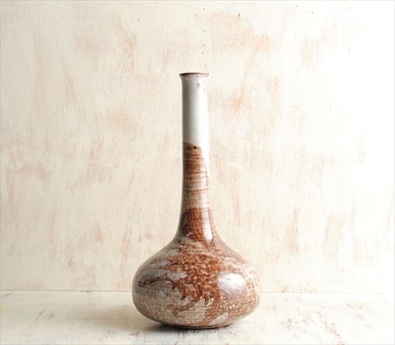 西ドイツ製 ヴィンテージ Art Pottery 陶器の花瓶 花器 一輪挿し ミッドセンチュリー期 フラワーベース アンティーク_220726の画像