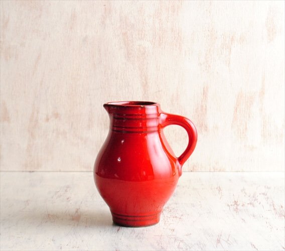 西ドイツ製 ヴィンテージ Art Pottery 陶器の花瓶 Fat Lava 花器 
