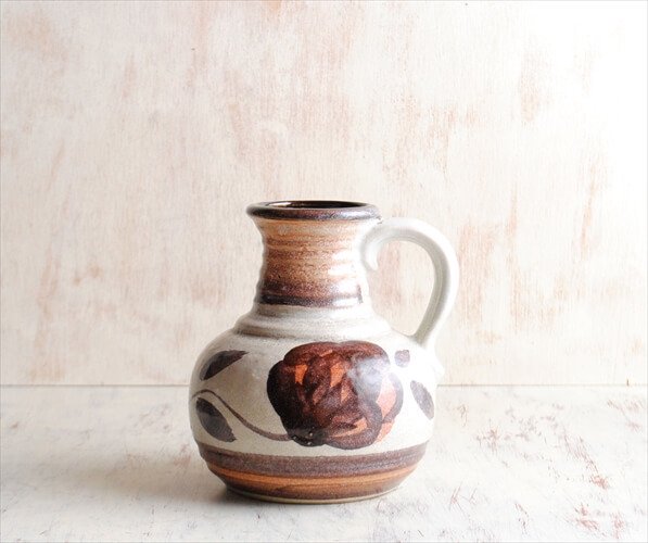 西ドイツ製 ヴィンテージ Bay Keramik 陶器の花瓶 花器 一輪挿し ミッドセンチュリー期 フラワーベース アンティーク_220810の画像