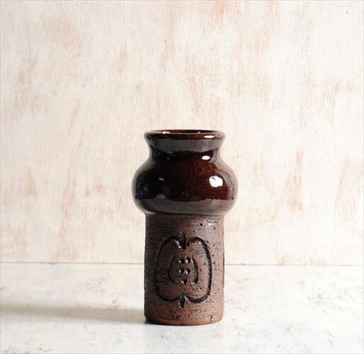 花器 ポット Laholm ラホルム スウェーデン 北欧ヴィンテージ　花瓶 スウェーデン製 Laholm 陶器花瓶 りんご柄