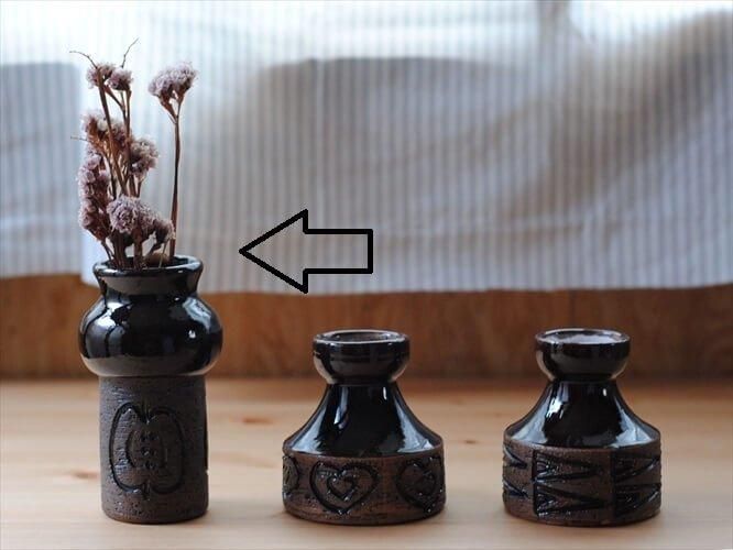 スウェーデン製 Laholm 陶器花瓶 りんご柄