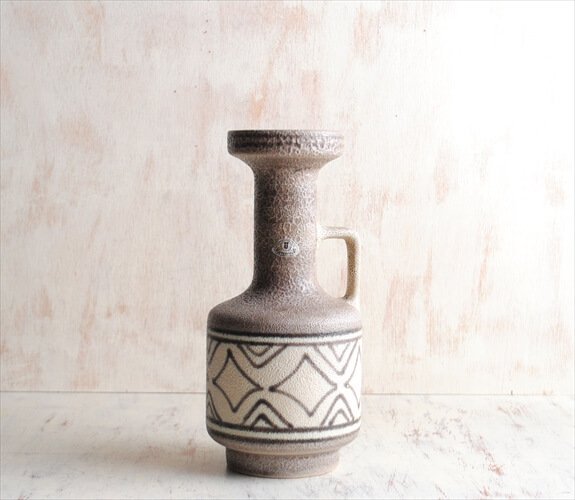 西ドイツ製 ヴィンテージ U Keramik 陶器の花瓶 Fat lava 花器 一輪挿し ミッドセンチュリー期 フラワーベース アンティーク_220810の画像