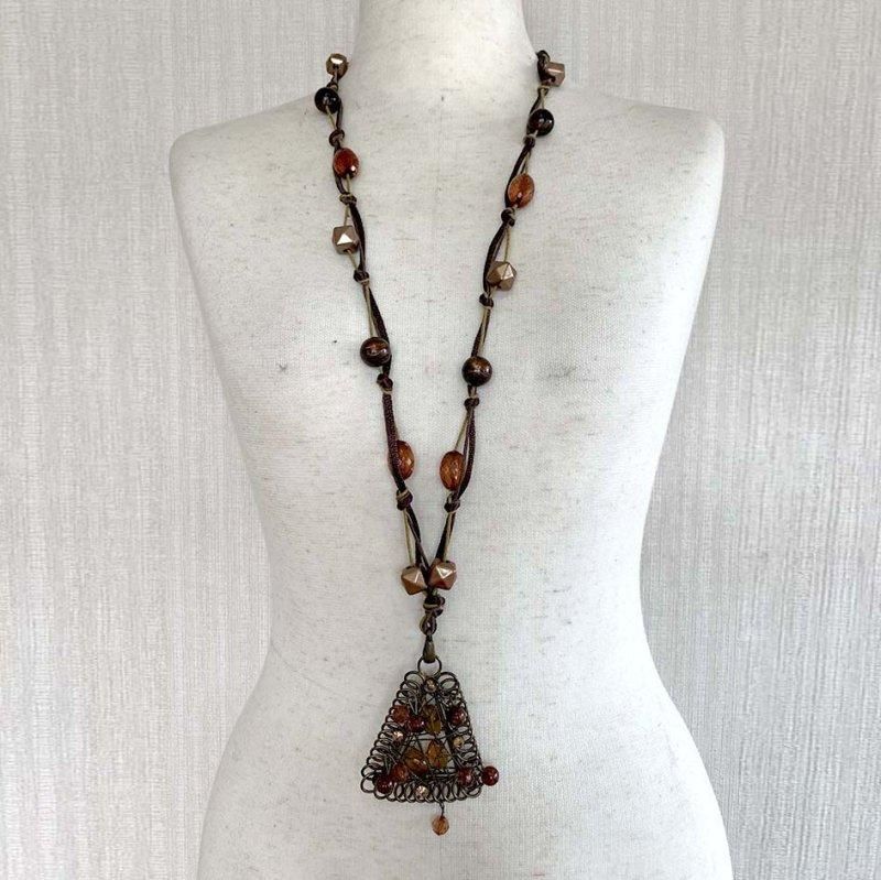 フランス製独特デザインビーズワイヤーペンダント