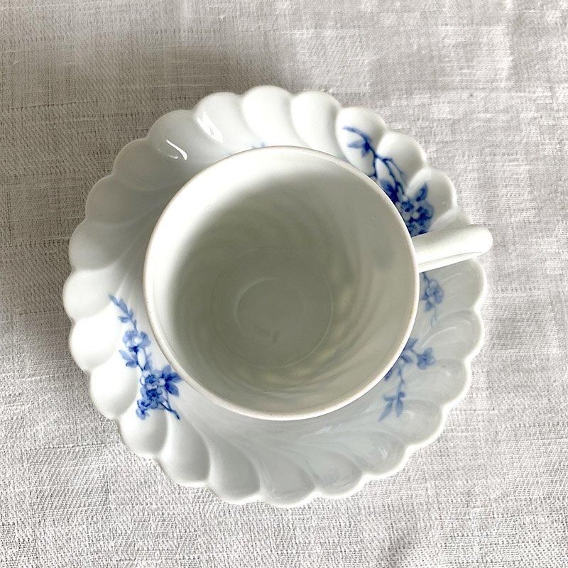 リモージュ カップ&ソーサー デミタスコーヒーカップ 青花柄 未 リモージュ カップ&ソーサー デミタスコーヒーカップ 青花柄 未