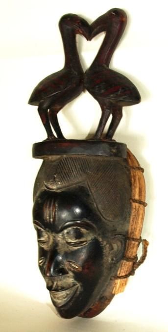 Africa Vintage お面　木彫り　民族　部族　骨董　インテリア　特大 Africa Vintage アフリカ お面 部族 民族 木彫り 置物 骨董