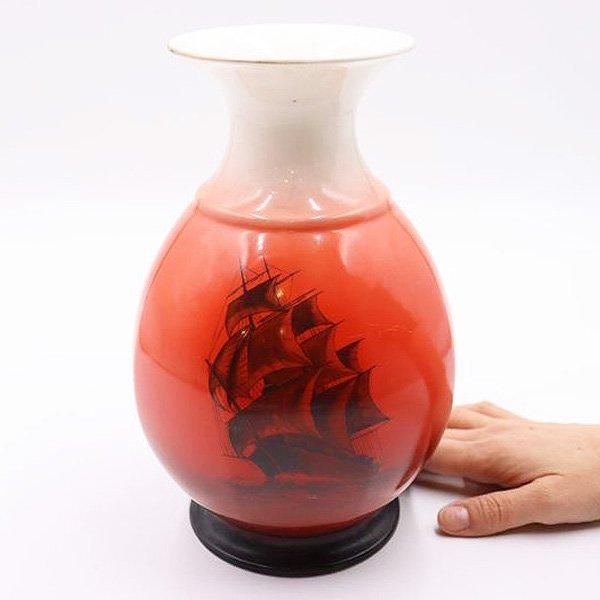 ノリタケ 花瓶 レッドグラデーション 朱色 ボーンチャイナ 昭和 ノリタケ 花瓶 レッドグラデーション 朱色 ボーンチャイナ 昭和